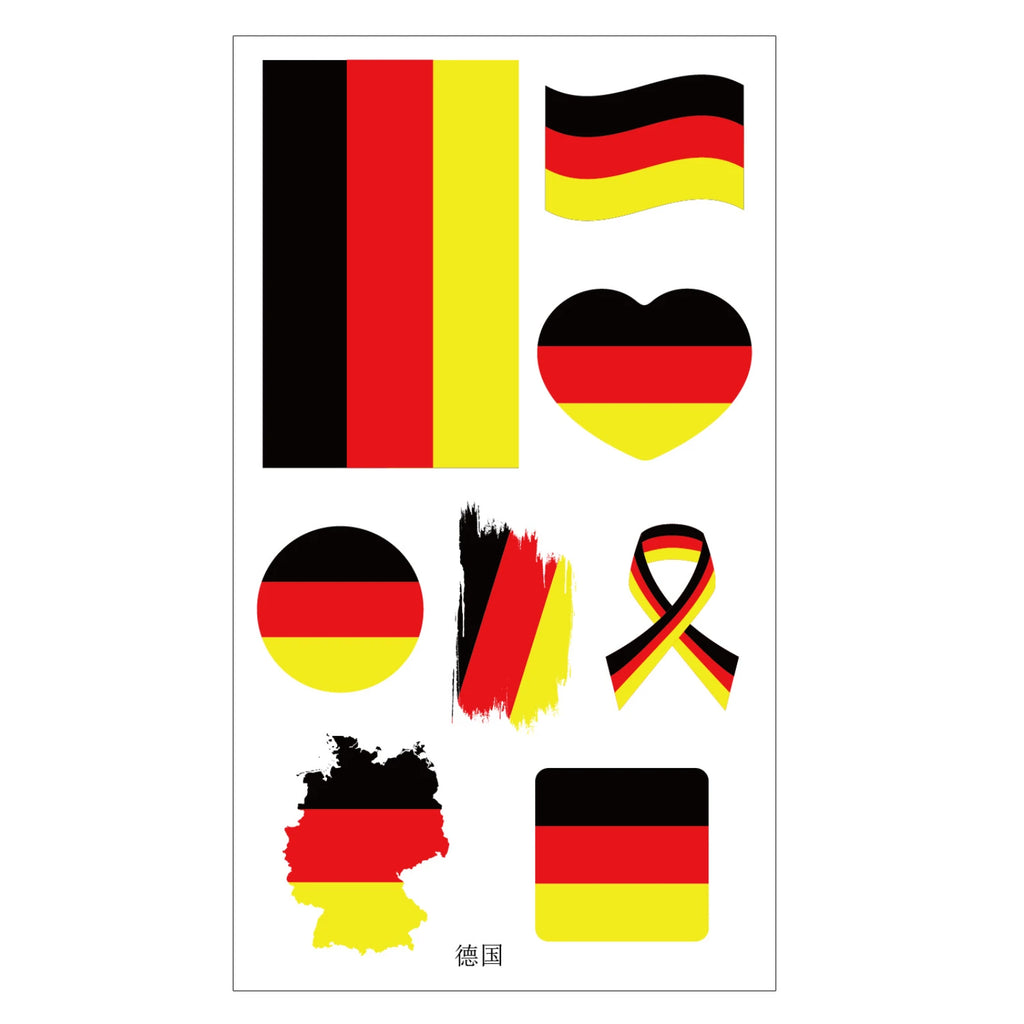 Tatouages/autocollants pour le visage pour les fans de football américain, accessoires de cheering pour événements, tatouage temporaire drapeau national, adapté aux adultes et aux enfants