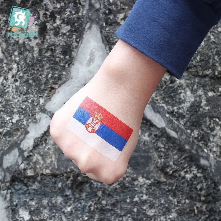 10 feuilles drapeau National tatouage temporaire visage bras hommes femmes faux Tatoo brésil russie amérique allemagne jeux de Football tatouages