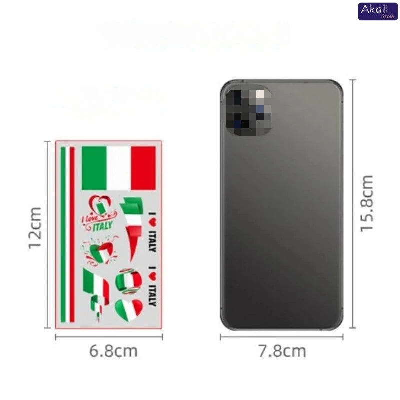 Lot de 10 tatouages temporaires imperméables drapeaux nationaux pour la Coupe du Monde 2026 – Autocollants visage et corps pour les supporters de football – Décorations de match