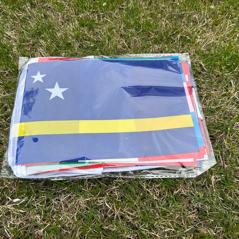 2026 Guirlande de drapeaux nationaux de pays du monde 14x21cm, 48 pièces, pour la Coupe du Monde de Football, décoration événementielle