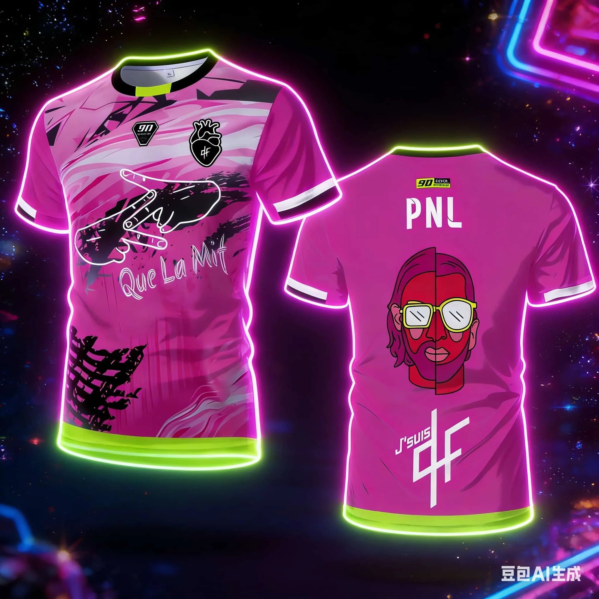 Maillots 90 Minute – T-shirt d'entraînement de football imprimé et respirant pour hommes, femmes et enfants – Tendance, manches courtes, style Hip Hop Streetwear