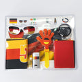 Kit d'accessoires pour supporters sur le thème du football 2026 - Peinture pour les yeux et le visage mélangeable, drapeau national, écharpe de supporter, claquettes de supporter, bracelets et lunettes