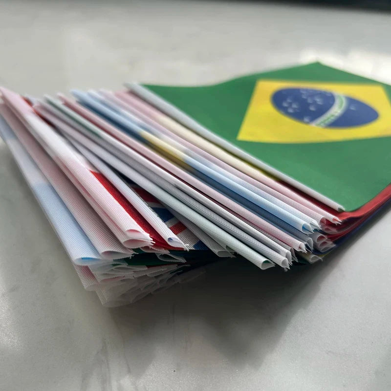2026 Guirlande de drapeaux nationaux de pays du monde 14x21cm, 48 pièces, pour la Coupe du Monde de Football, décoration événementielle