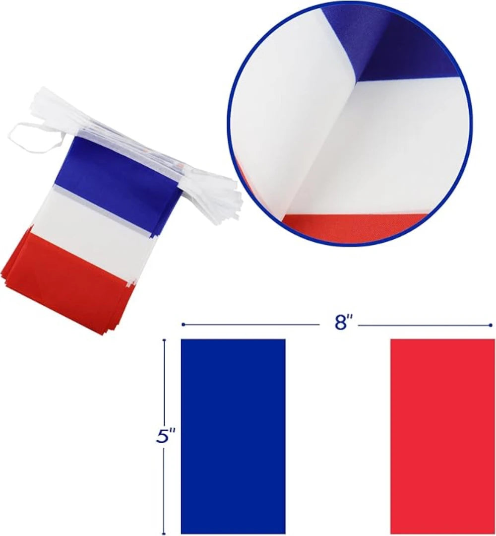 Guirlande de drapeau français de la coupe du monde 2026, 14x21cm, 20 pièces/ensemble