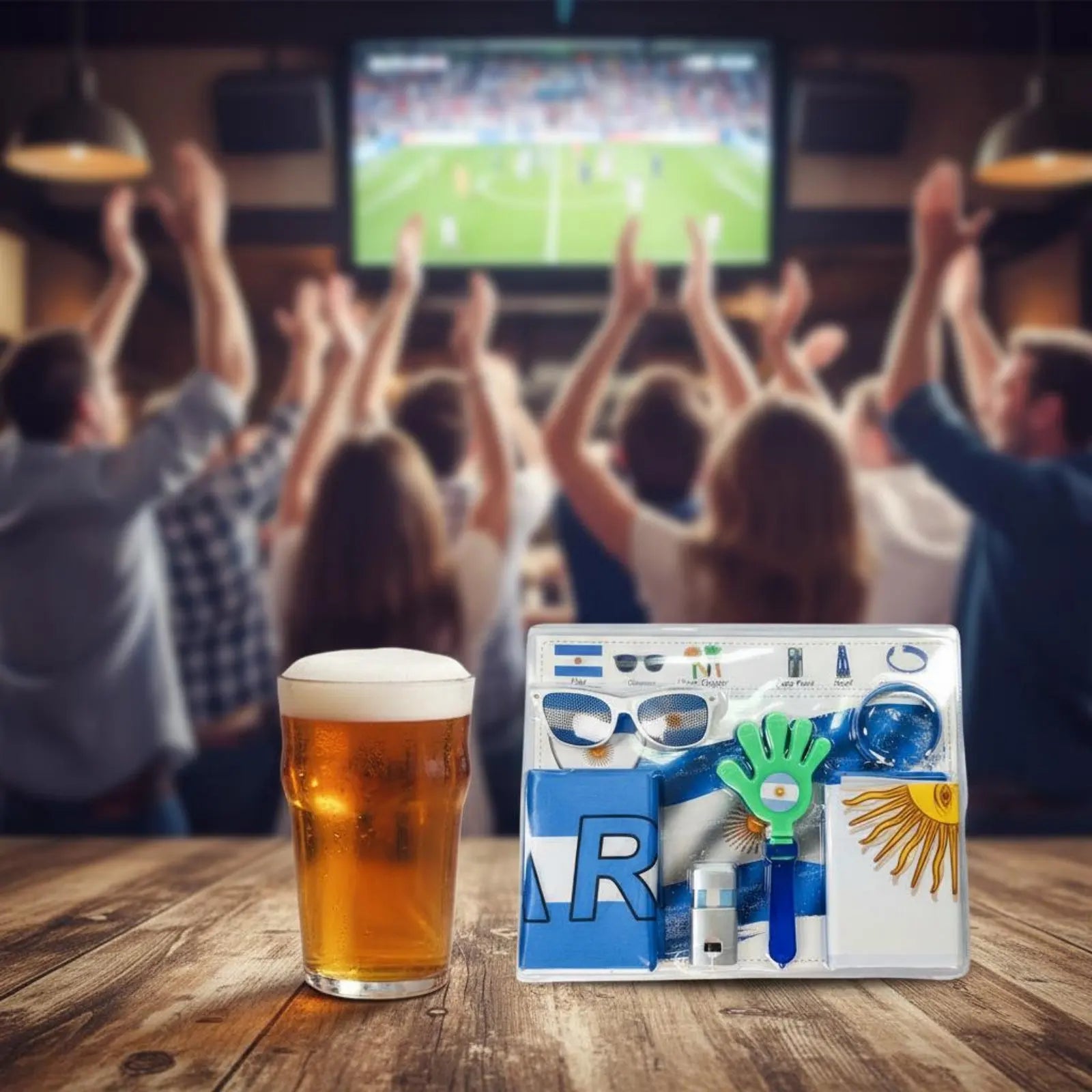 Kit d'accessoires pour supporters sportifs, drapeau national, kit de cheering, fournitures de fête pour les fans de sport, événements sportifs