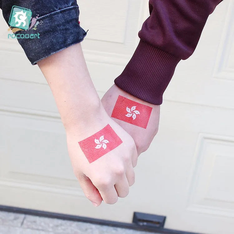 10 feuilles drapeau National tatouage temporaire visage bras hommes femmes faux Tatoo brésil russie amérique allemagne jeux de Football tatouages