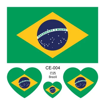 10 feuilles drapeau National tatouage temporaire visage bras hommes femmes faux Tatoo brésil russie amérique allemagne jeux de Football tatouages