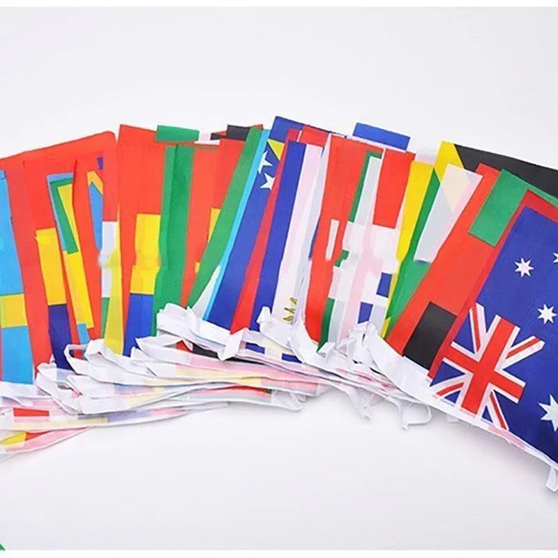 2026 Guirlande de drapeaux nationaux de pays du monde 14x21cm, 48 pièces, pour la Coupe du Monde de Football, décoration événementielle