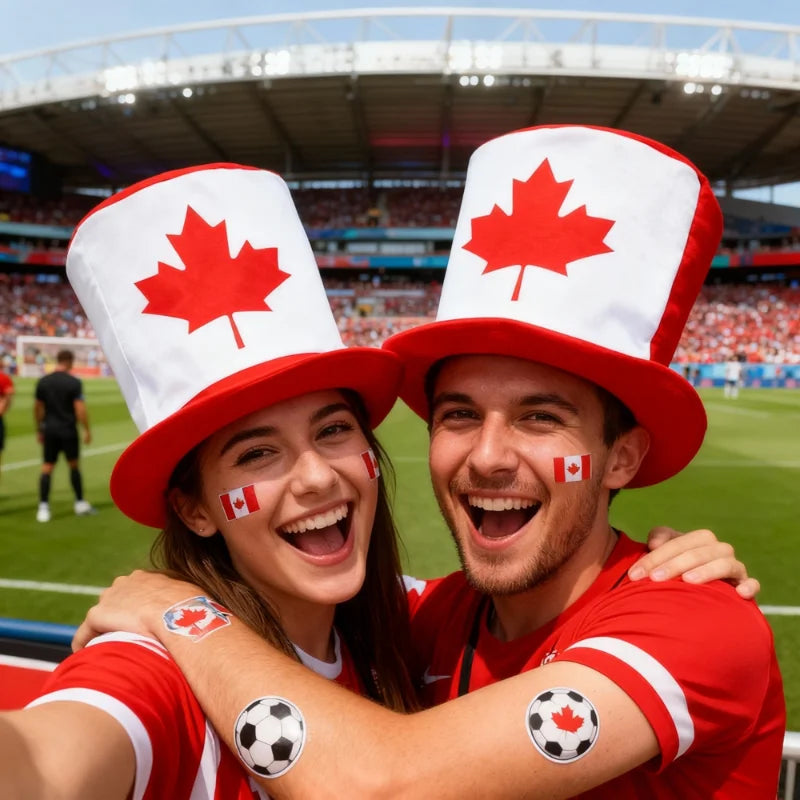 Chapeau de drapeau de l'équipe nationale des événements de football mondial, chapeau haut-de-forme pour les fans du tournoi de football, pour les carnaval et les célébrations de fête de football, 2026