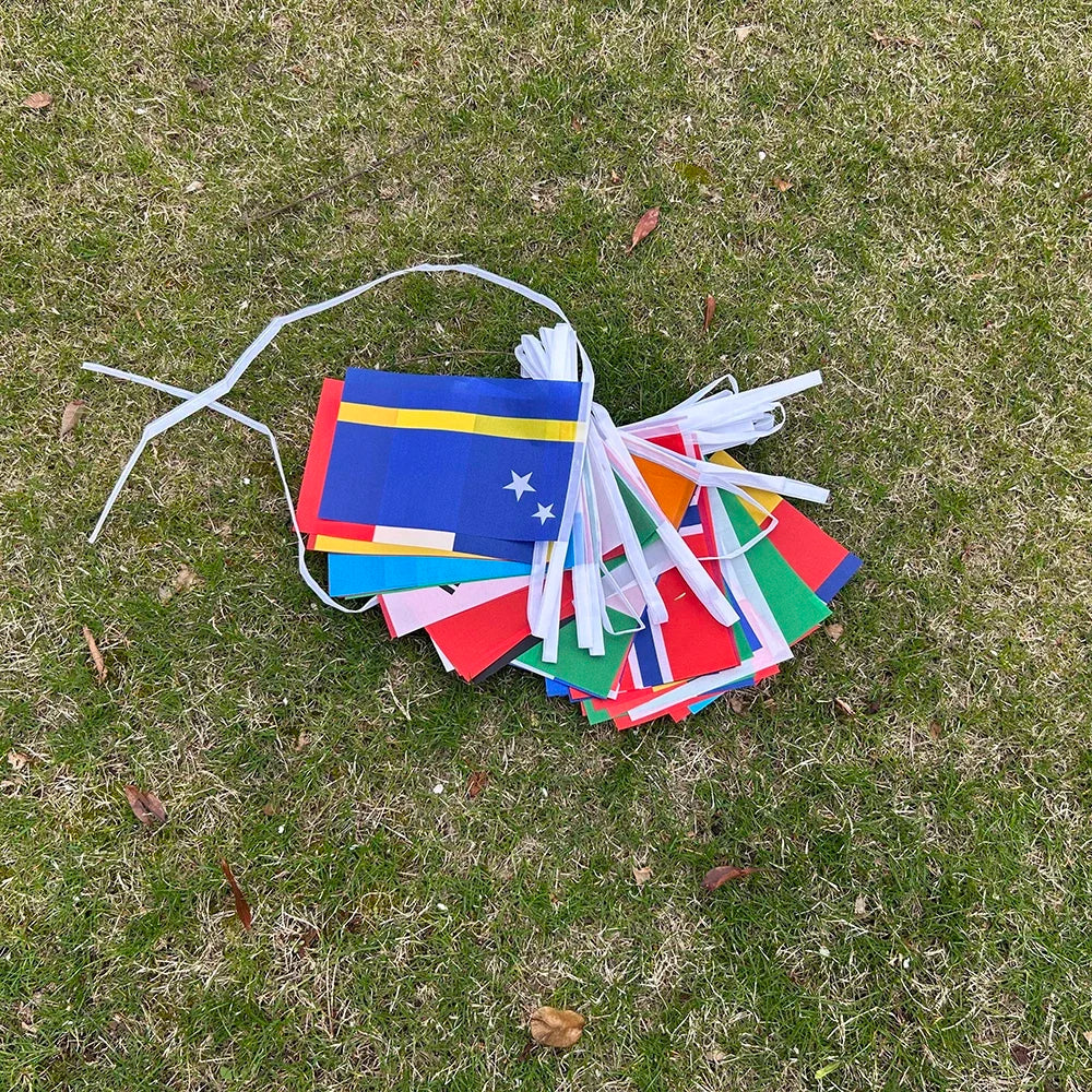2026 Guirlande de drapeaux nationaux de pays du monde 14x21cm, 48 pièces, pour la Coupe du Monde de Football, décoration événementielle