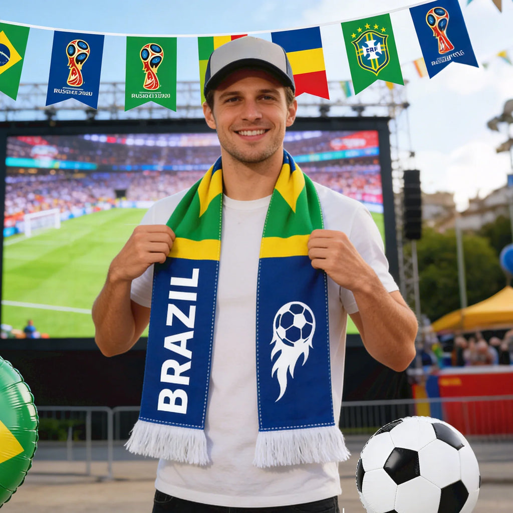 Écharpe de football 7,5×60 cm, accessoires de vêtements pour fans, accessoires de cheering, écharpes drapeau, fournitures de fête