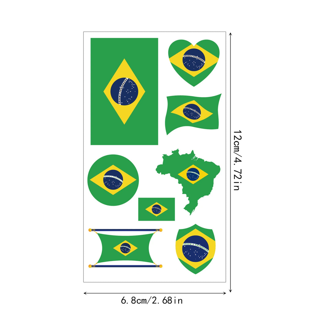 Tatouages/autocollants pour le visage pour les fans de football américain, accessoires de cheering pour événements, tatouage temporaire drapeau national, adapté aux adultes et aux enfants