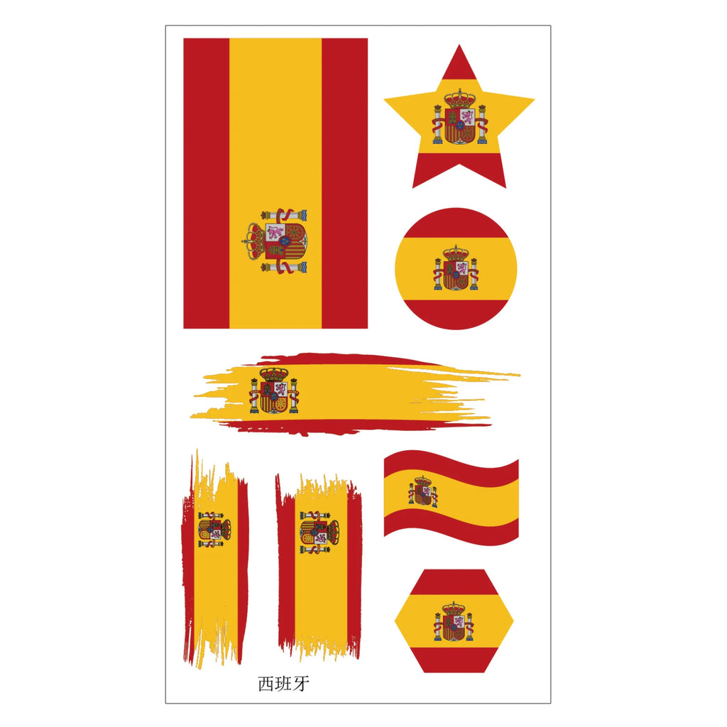 Tatouages/autocollants pour le visage pour les fans de football américain, accessoires de cheering pour événements, tatouage temporaire drapeau national, adapté aux adultes et aux enfants