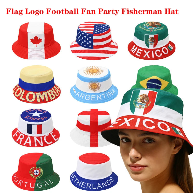 Chapeau Bob Réversible Drapeaux Nationaux 2026 pour Hommes et Femmes, Chapeau de Pêcheur pour Fans de Football, Idéal Fête et Coupe du Monde