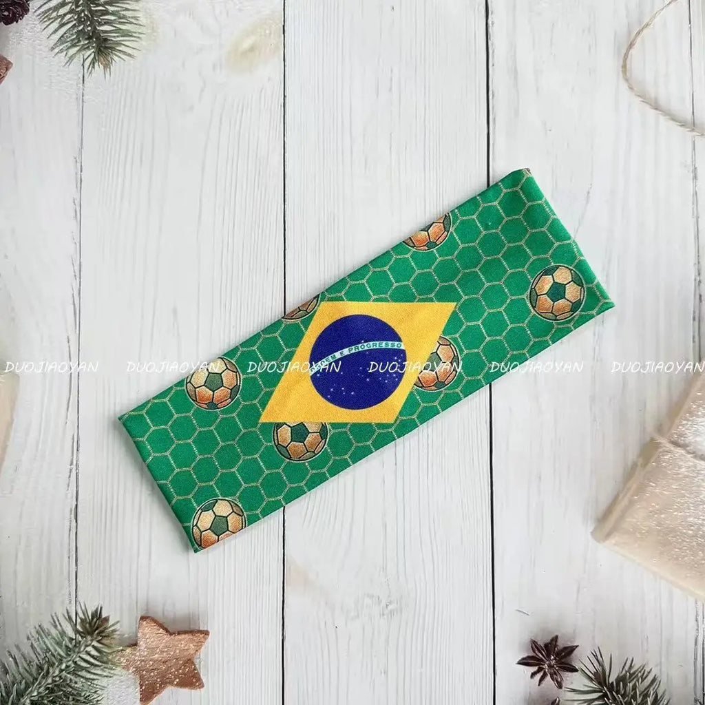 Bandeau de sport pour football américain avec drapeau national 2026, adapté aux garçons et aux filles.