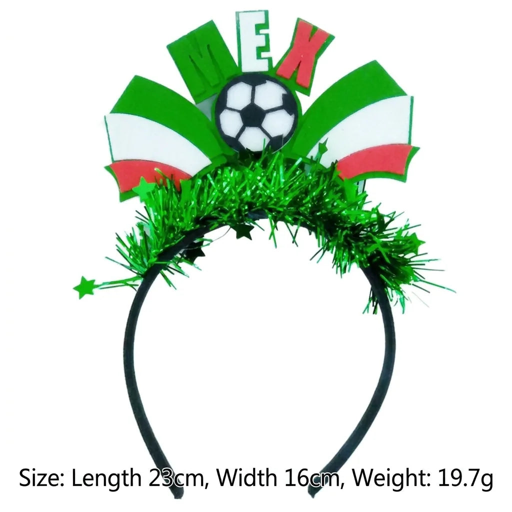 Serre-tête drapeau équipe nationale pour événement football 2026, accessoire de coiffure pour supporter de football et fan de cheerleading