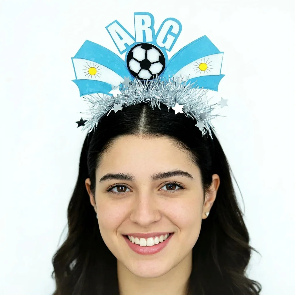 Serre-tête drapeau équipe nationale pour événement football 2026, accessoire de coiffure pour supporter de football et fan de cheerleading