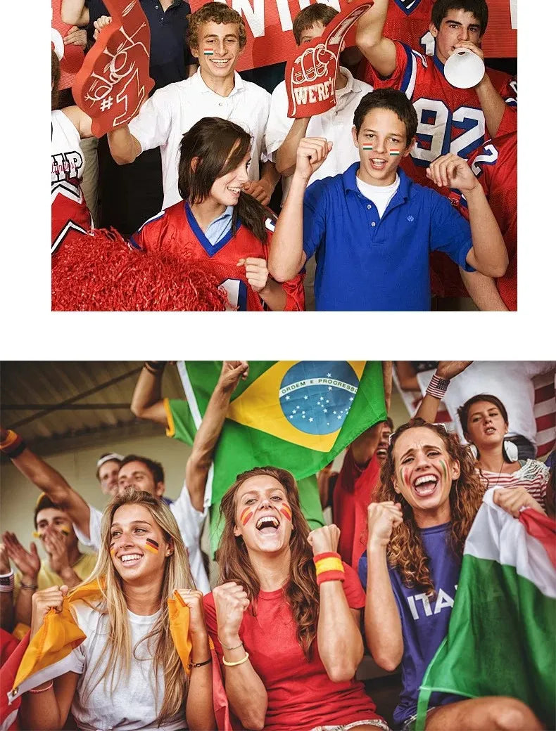 Peinture faciale à l'huile 2026 pour supporters de football, motif drapeau national, pour festivals, fêtes, graffitis et décoration de cheerleading
