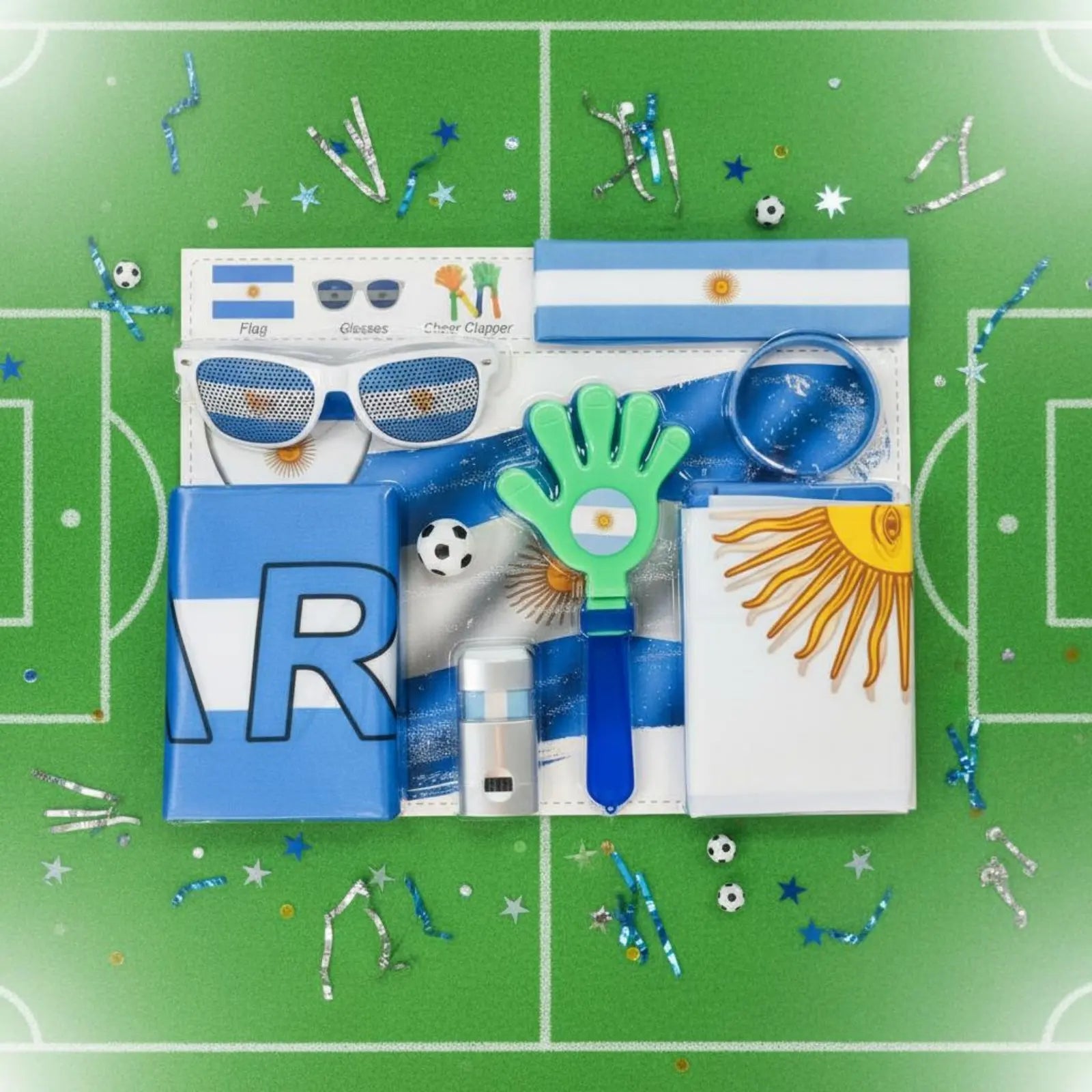 Kit d'accessoires pour supporters sportifs, drapeau national, kit de cheering, fournitures de fête pour les fans de sport, événements sportifs