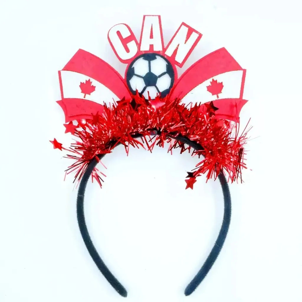 Serre-tête drapeau équipe nationale pour événement football 2026, accessoire de coiffure pour supporter de football et fan de cheerleading