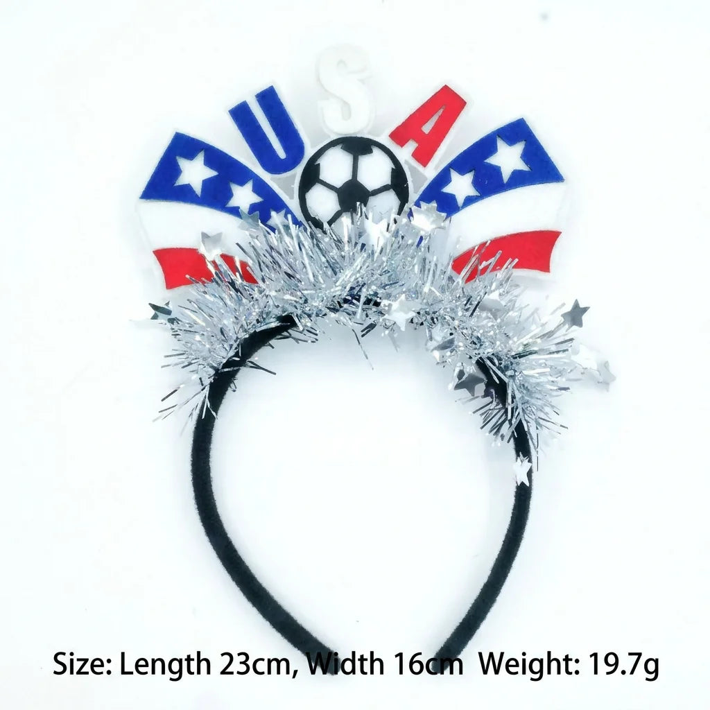 Serre-tête drapeau équipe nationale pour événement football 2026, accessoire de coiffure pour supporter de football et fan de cheerleading