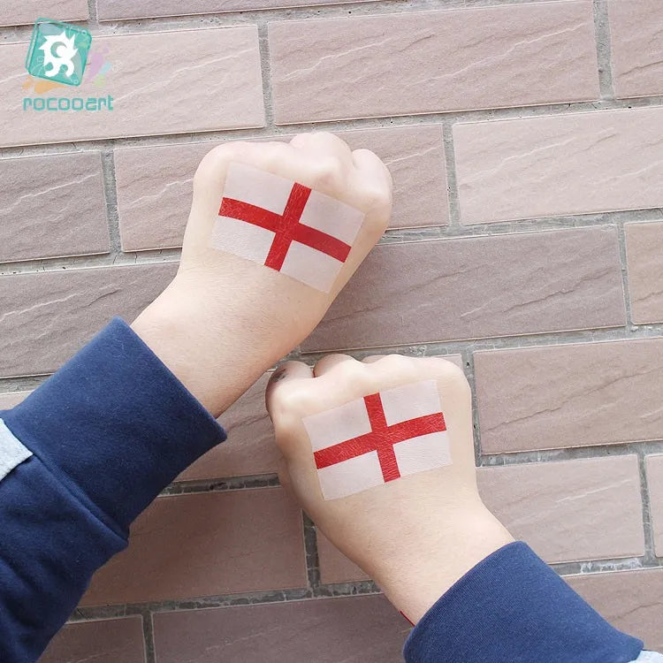 10 feuilles drapeau National tatouage temporaire visage bras hommes femmes faux Tatoo brésil russie amérique allemagne jeux de Football tatouages