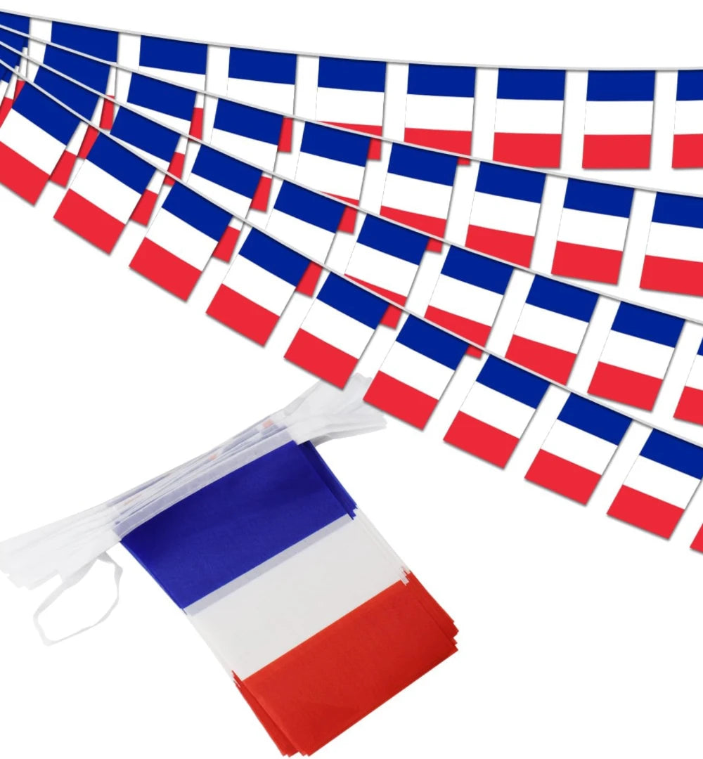 Guirlande de drapeau français de la coupe du monde 2026, 14x21cm, 20 pièces/ensemble
