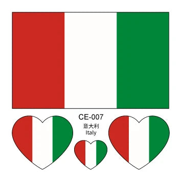 10 feuilles drapeau National tatouage temporaire visage bras hommes femmes faux Tatoo brésil russie amérique allemagne jeux de Football tatouages