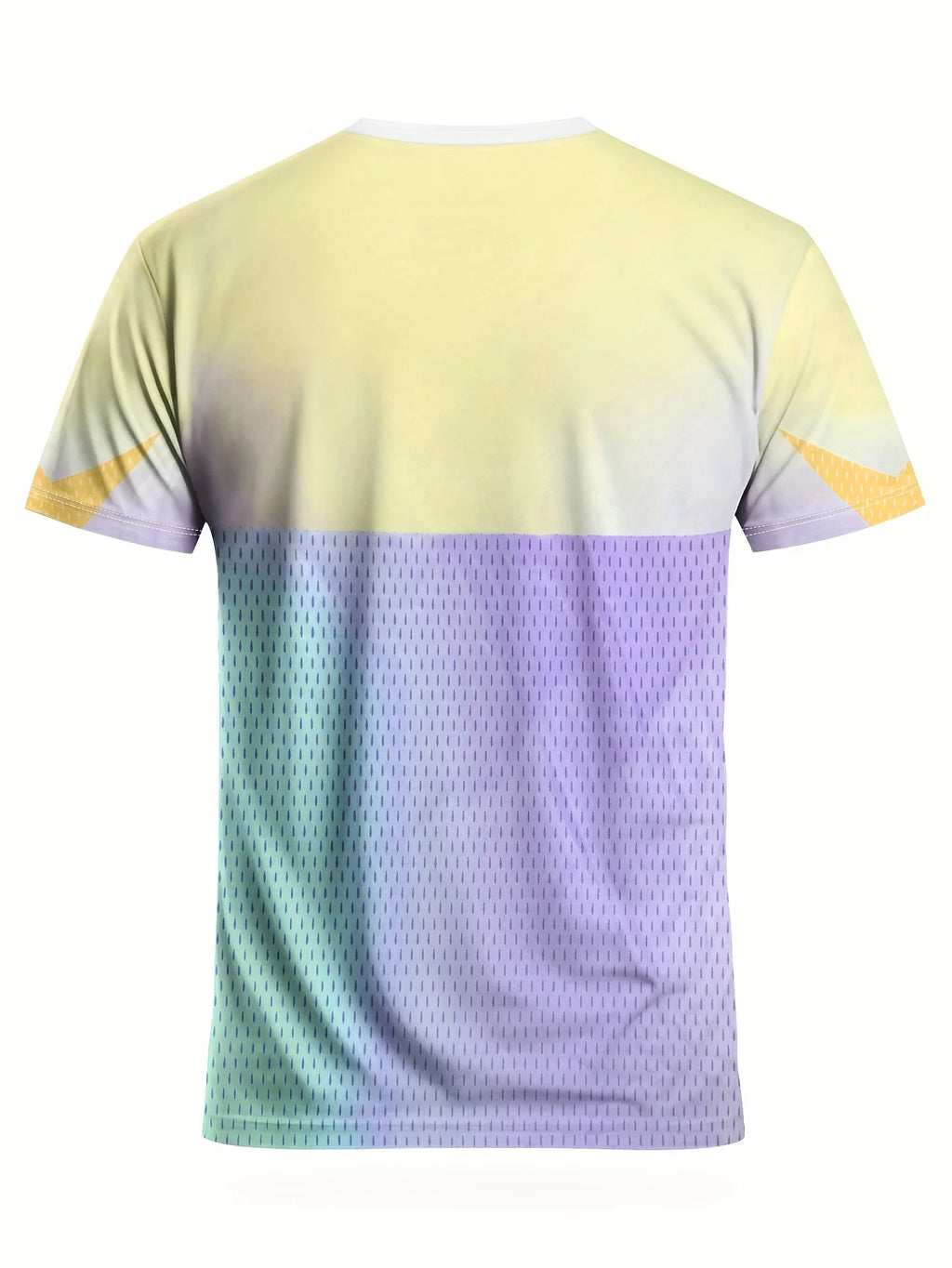 Maillot de football pour hommes, motif de dessin animé, col rond, haut de sport confortable, adapté aux matchs d'entraînement et aux vêtements décontractés quotidiens